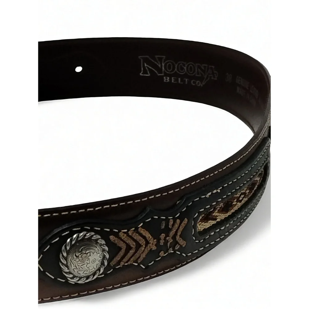 Vintage Nocona Belt Co. Western Leather Belt 38 Western Leather Belt Cowboy